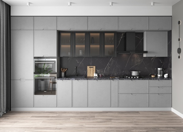 Модульная кухня Арка Штукатурка серая