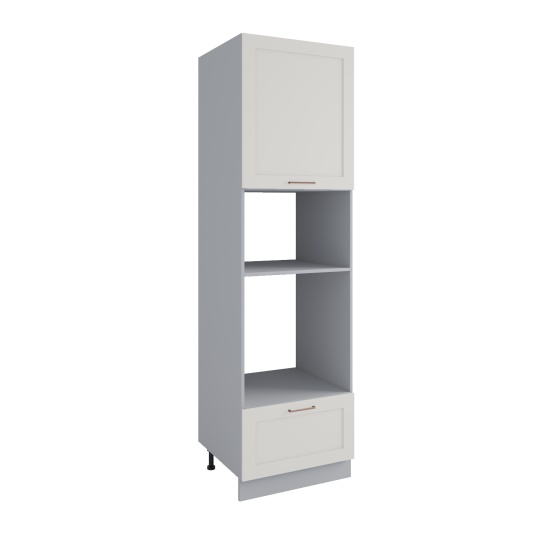 Пенал с нишей под духовку и СВЧ Квадро Ваниль кожа ПНС 600