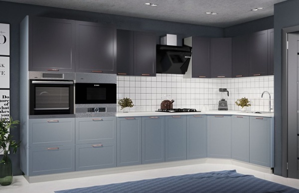 Модульная кухня Квадро Железо / Лунный свет