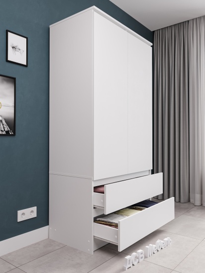 МС Мори Шкаф МШ 900.1 (МП/3) Белый