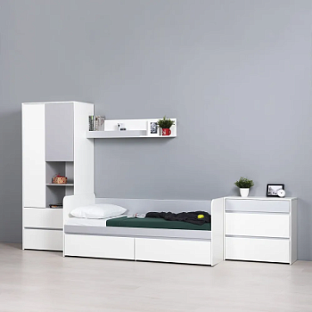 Модульная молодежная Торонто Белый/Серый