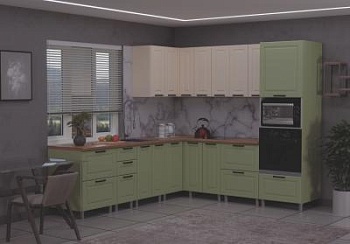 Модульная кухня Астра Фисташка / Крем
