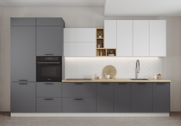 Модульная кухня Фортуна Графит / Белый