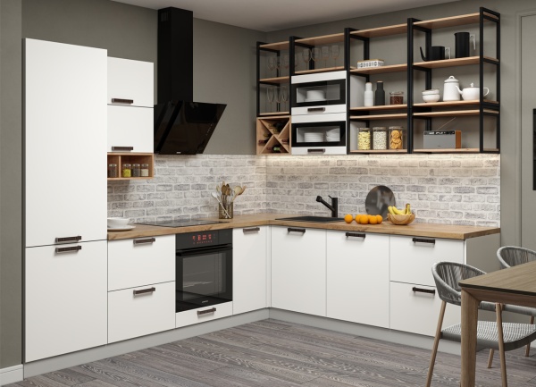 Модульная кухня Ройс Белый Софт