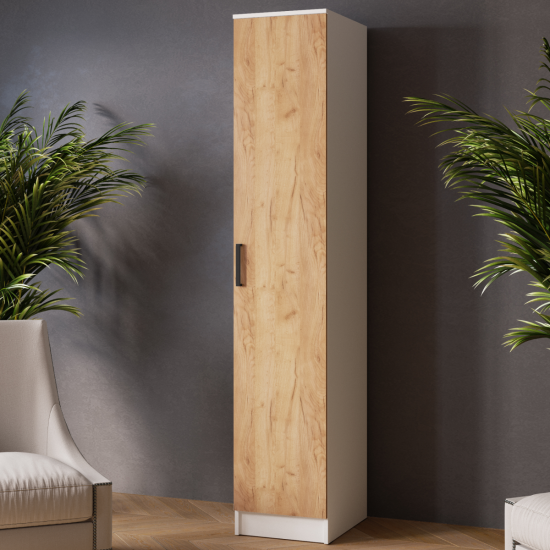 Пенал Ларс (0,4) белый/дуб крафт золотой