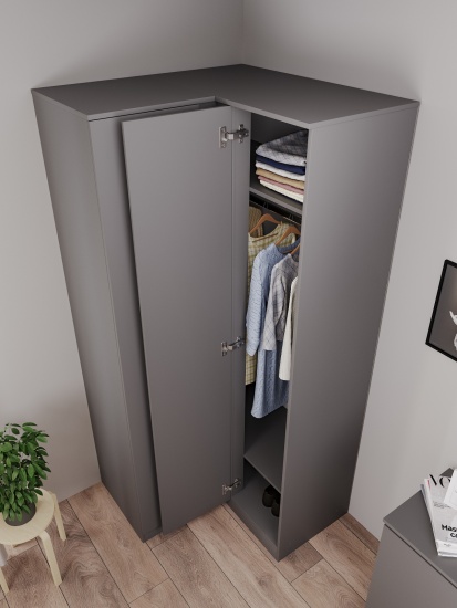 МС Мори Шкаф угловой МШУ 940 Графит