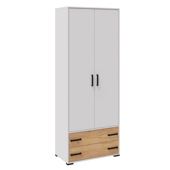 Спальня Лючия шкаф 2-хств. белый/дуб крафт золотой