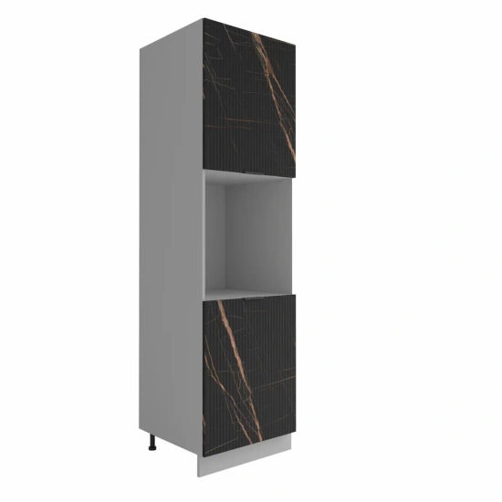 Пенал с нишей под духовку Монца Кварц черный ПН 600