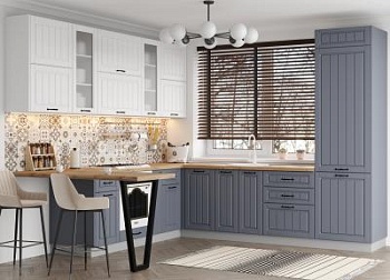 Модульная кухня Империя Серый Эмалит / Белый Эмалит