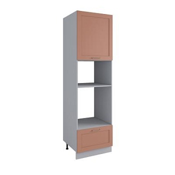 Пенал с нишей под духовку и СВЧ Квадро Персик софт ПНС 600