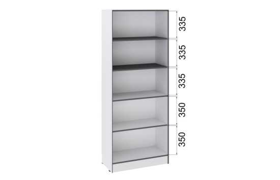 Спальня Тэбби Стеллаж белый/графит серый