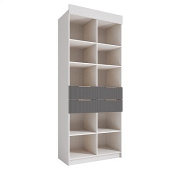 Стеллаж 900 с ящиками Лавис СД 900.1 (Белый/Графит софт)