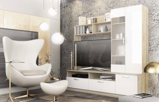 МС Софи Гостиная №3 Сонома/Белый СЦС 1800.1 NEW