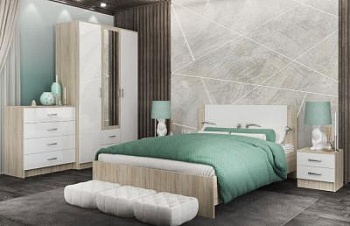 МС Софи Кровать Сонома/Белый СКР 1600.1 NEW