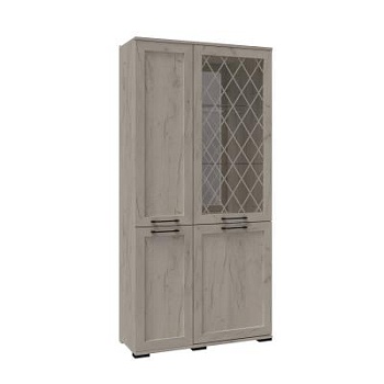 Гостиная София Шкаф с полками и витриной СШ-2 дуб крафт белый