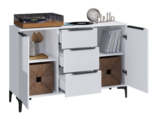 Комод МС Кимберли Белый/ Белый Глянец