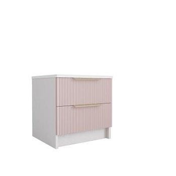 МС Лавис Тумба ТД 400.1 Белый/Белый софт-Роза