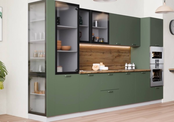 Модульная кухня Ройс Зеленый Скин