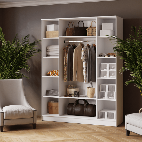 Шкаф комбинированный Ларс (1,6) белый/дуб крафт золотой