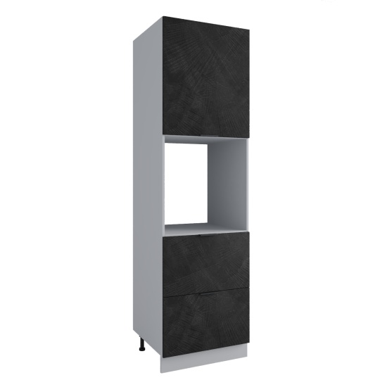 Пенал с нишей под духовку и ящиками Фенис Палм Графит ПНЯ 600