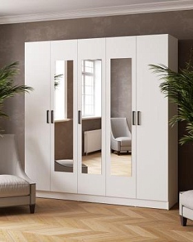 Шкаф комбинированный Ларс (2,0) с зеркалом белый