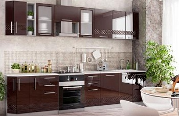 Модульная кухня Капля Шоколад глянец