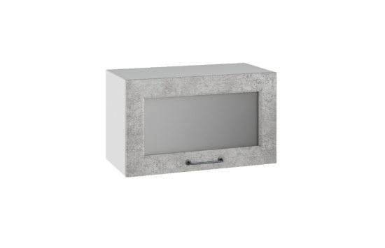 Капри Шкаф верхний горизонтальный высокий со стеклом ВПГС 500 Камень светлый
