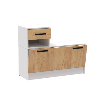 Прихожая Кевин тумба под обувь белый/дуб крафт золотой