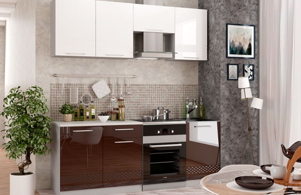 Модульная кухня Капля Белый / Шоколад