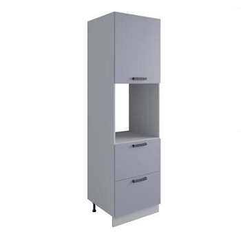 Пенал с нишей под духовку и ящиками Ройс Серый эмалит ПНЯ 600