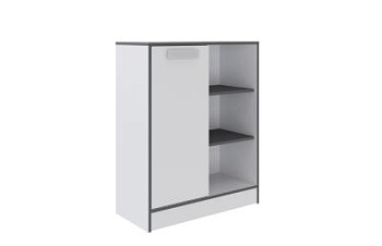 Спальня Тэбби Стеллаж малый белый/графит серый