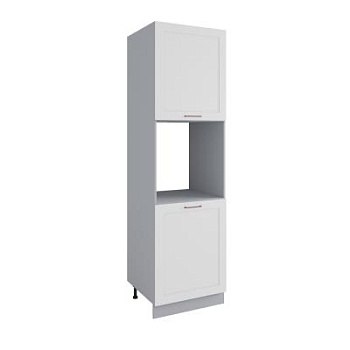 Пенал с нишей под духовку Квадро Белая кожа ПН 600