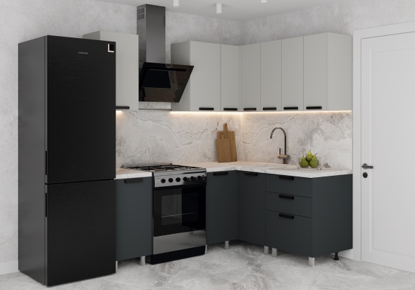 Модульная кухня Лаванда Керамика / Сталь