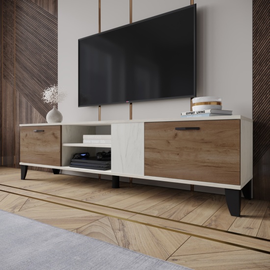 Тумба ТВМ-5 дуб крафт белый/дуб крафт табачный