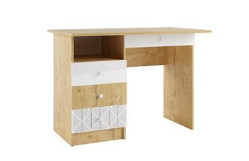 Сканди Стол письменный Дуб бунратти / Белый гл