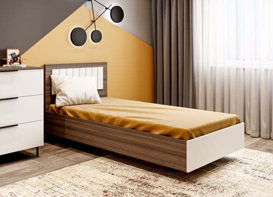 МС Роза Кровать 900 Орех Франклин/Графит скин