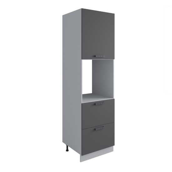 Пенал с нишей под духовку и ящиками Фортуна Графит ПНЯ 600