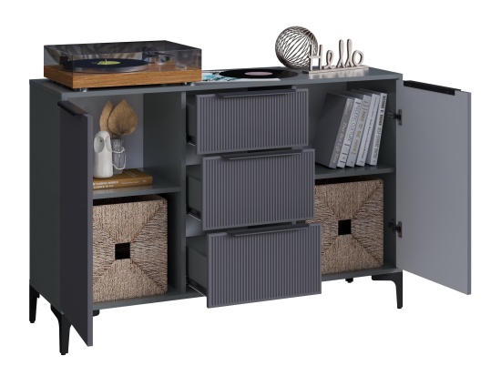 Комод МС Кимберли Графит/ Графит Софт