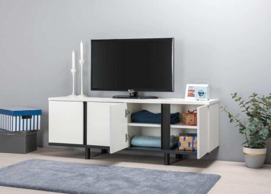 Квадро Тумба под ТВ 13.276 Белый РЕ шагрень/черный