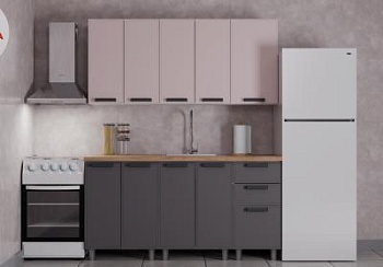 Кухня Магнолия 1.6 Кашемир/Сталь