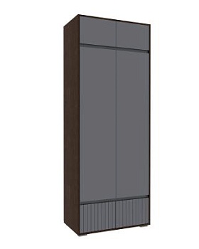 Прихожая Прага шкаф 2 ств венге/графит софт