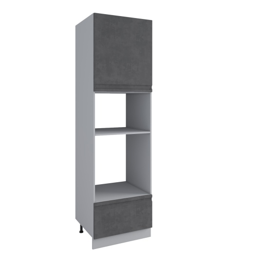 Пенал с нишей под духовку и СВЧ Скала Бетон тёмный ПНС 600 левый