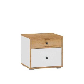 Вуди тумба прикроватная 13.287 Дуб Крафт золотой/Белый Премиум