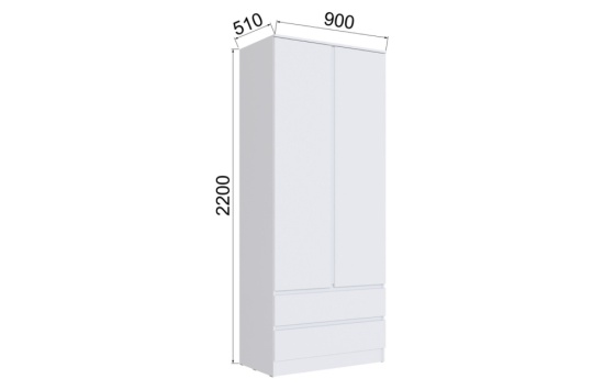Спальня Мэнкс Шкаф 2-х створчатый  МСШ-23 белый