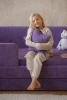 Детский диван-кровать 160х80 см Happy сиреневый с матрасом, чехлом, ящиком и бортиком, кровать детская от 3х лет