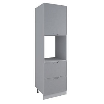 Пенал с нишей под духовку и ящиками Арка Штукатурка серая ПНЯ 600 правый