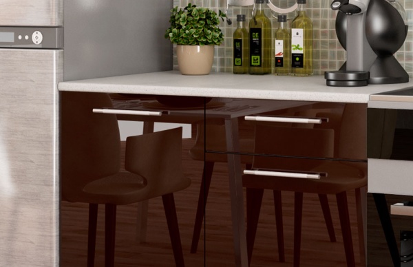 Модульная кухня Капля Шоколад глянец