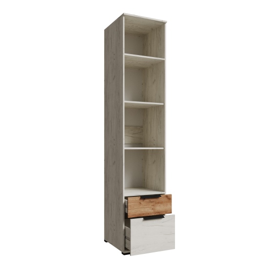 Лилль Пенал с зеркалом и ящиками ЛСП-20 дуб крафт белый/дуб крафт табачный