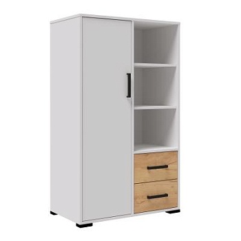 Спальня Лючия стеллаж книжный малый белый/дуб крафт золотой