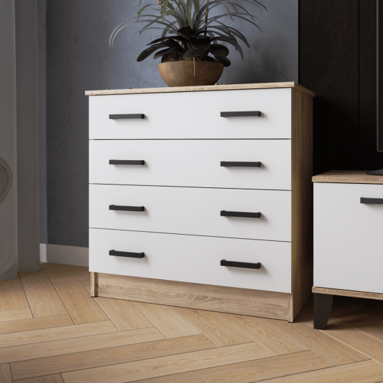 Комод КМ-2 дуб сонома/белый